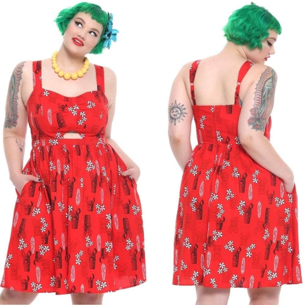 Her Universe Disney Lilo and Stitch Square Neck Midi Sundress